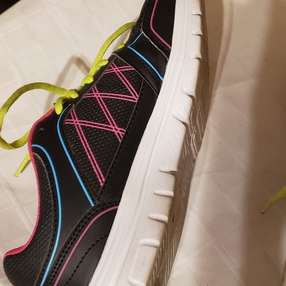 Sneakers, Neon colors with black, size 8, Good Condition - Picture 4 of 9